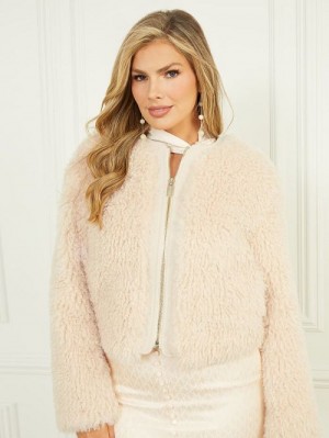 Guess Chantal Faux-Fur Jacket Roze | GUESS-SN27922