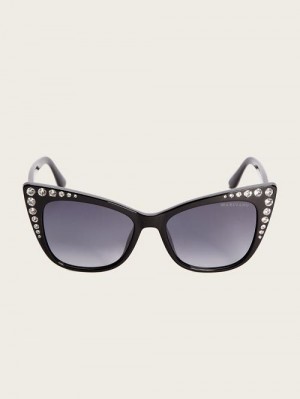 Guess Claire Crystal Cat-Eye Sunglasses Zwart | GUESS-SN30061