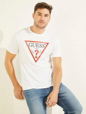 Guess Classic Logo Tee Wit | GUESS-SN30481