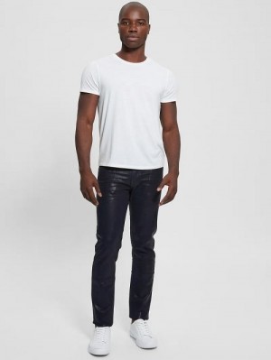 Guess Coated Tapered Jeans Blauw | GUESS-SN30349