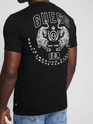 Guess Courage Tiger Tee Zwart | GUESS-SN30678