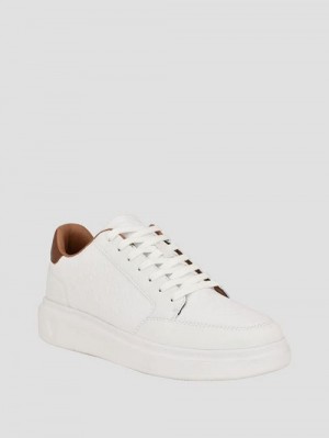 Guess Creed Quattro G Sneakers Wit | GUESS-SN31889