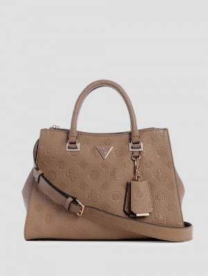Guess Cresidia Society Satchel Bruin | GUESS-SN28988