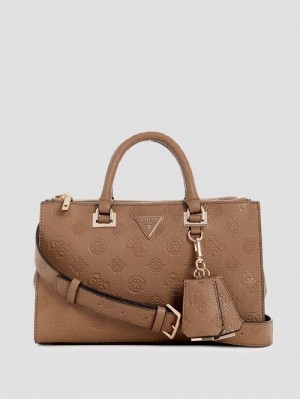Guess Cresidia Status Satchel Bruin | GUESS-SN29332