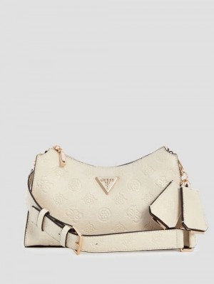Guess Cresidia Top-Zip Shoulder Bag Wit | GUESS-SN29172