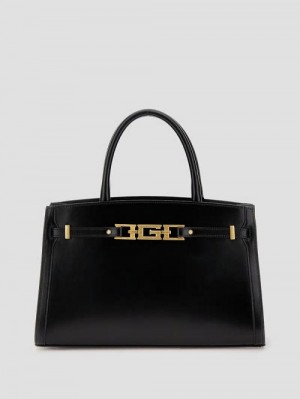 Guess Cristina Medium Satchel Zwart | GUESS-SN29296