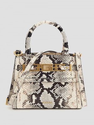 Guess Cristina Small Leather Satchel Wit | GUESS-SN29240