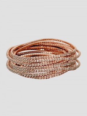 Guess Crystal-Embellished Stretch Bracelet Set Roze | GUESS-SN30335