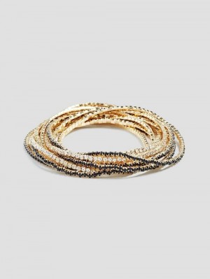 Guess Crystal-Embellished Stretch Bracelet Set Goud | GUESS-SN30339