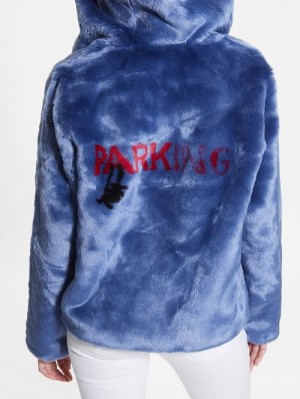 Guess Daniela Faux-Fur Jacket Blauw | GUESS-SN27875