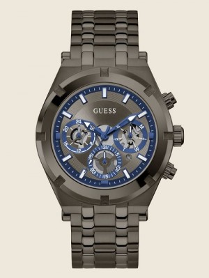 Guess Dark Silver-Tone Multifunction Watch Zwart | GUESS-SN31612