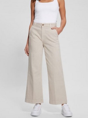 Guess Darma High-Rise Wide-Leg Pants Wit | GUESS-SN28250