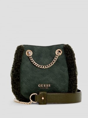 Guess Davika Convertible Crossbody Groen | GUESS-SN29025