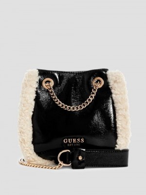 Guess Davika Convertible Crossbody Zwart | GUESS-SN28685