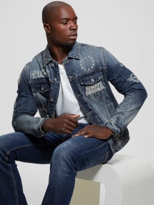 Guess Dean Denim Jacket Blauw | GUESS-SN30851