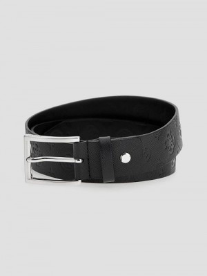 Guess Debossed Peony Belt Zwart | GUESS-SN31843