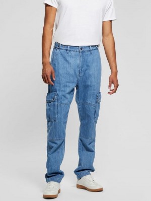 Guess Denim Cargo Pants Blauw | GUESS-SN30416