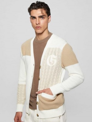 Guess Duncan Ivy Patchwork Cardigan Wit | GUESS-SN30973