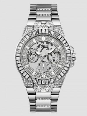 Guess Dynasty Silver-Tone Multifunction Watch Zilver | GUESS-SN31643