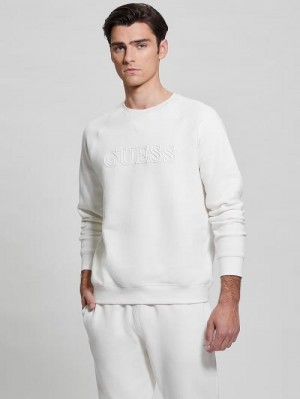 Guess Eco Aldwin Logo Sweatshirt Wit | GUESS-SN31505