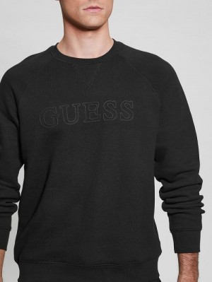 Guess Eco Aldwin Logo Sweatshirt Zwart | GUESS-SN30970
