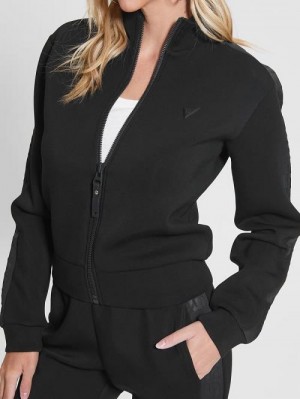 Guess Eco Allie Scuba Sweatshirt Zwart | GUESS-SN28388