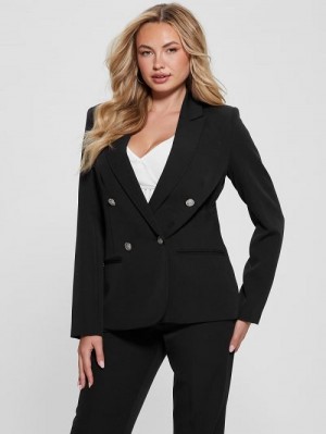 Guess Eco Amanda Double Breasted Blazer Zwart | GUESS-SN27893