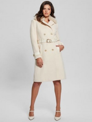 Guess Eco Amelia Belted Coat Wit | GUESS-SN28078