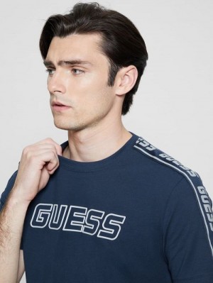 Guess Eco Arlo Jersey Tee Blauw | GUESS-SN30534