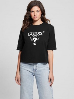 Guess Eco Aurélie Active Tee Zwart | GUESS-SN27197