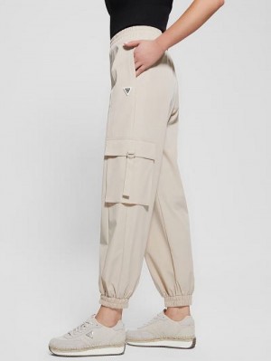 Guess Eco Aurélie Cargo Pants Beige | GUESS-SN28455