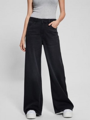 Guess Eco Bellflower Wide Leg Jeans Zwart | GUESS-SN26598