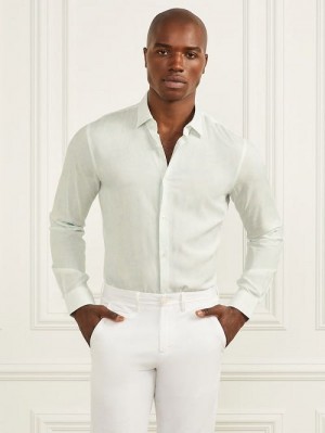 Guess Eco Benny Paul Shirt Blauw | GUESS-SN31162