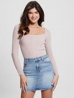Guess Eco Blandine Sweater Top Roze | GUESS-SN27718