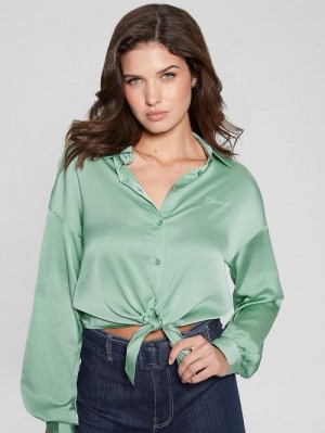 Guess Eco Bow Jun Shirt Groen | GUESS-SN27137