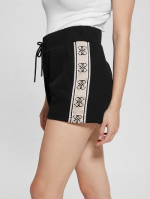 Guess Eco Britney Sweat Shorts Zwart | GUESS-SN28452