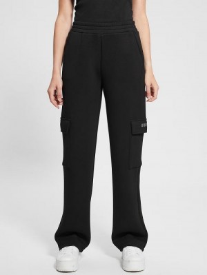 Guess Eco Cecilia Scuba Cargo Pants Zwart | GUESS-SN28481