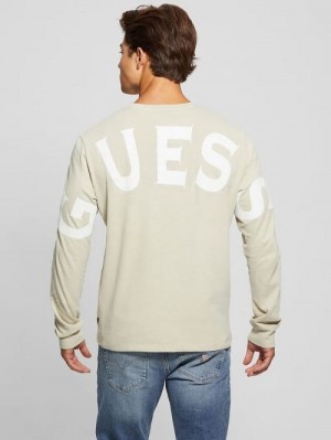 Guess Eco Crest Logo Crewneck Beige | GUESS-SN31060
