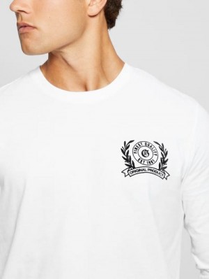 Guess Eco Crest Logo Crewneck Wit | GUESS-SN31042