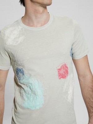 Guess Eco Crewneck Flower Tee Wit | GUESS-SN30522