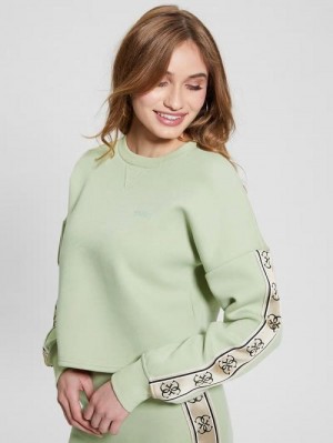 Guess Eco Cymone Quattro G Sweatshirt Groen | GUESS-SN28348