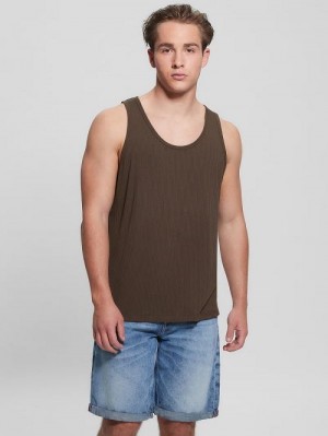 Guess Eco Cyrus Ribbed Tank Bruin | GUESS-SN30473