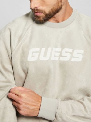 Guess Eco Daril Crewneck Sweatshirt Beige | GUESS-SN31035