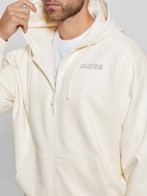 Guess Eco Daril Zip-Up Hoodie Sweatshirt Wit | GUESS-SN31568