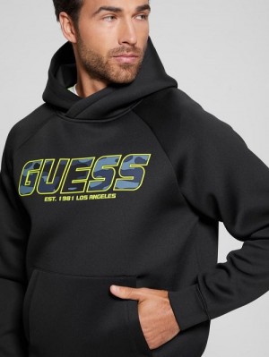 Guess Eco Derych Hooded Sweatshirt Zwart | GUESS-SN31504