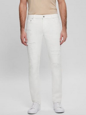 Guess Eco Destroyed Tapered Jeans Wit | GUESS-SN30392