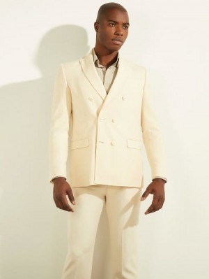 Guess Eco Double Breasted Blazer Beige | GUESS-SN30735