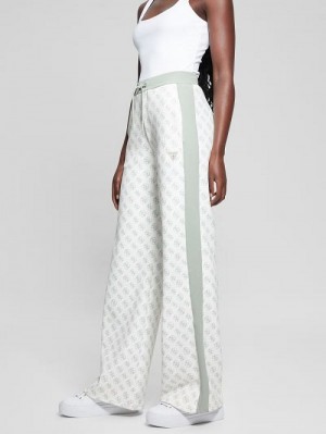 Guess Eco Eléa Quattro G Wide Pants Groen | GUESS-SN28465