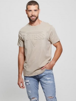 Guess Eco Embossed Tee Beige | GUESS-SN30701