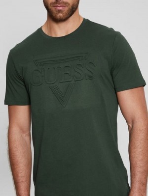 Guess Eco Embossed Tee Groen | GUESS-SN30561